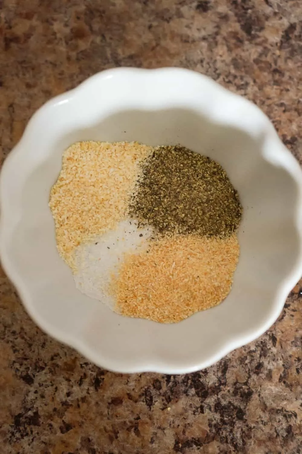 garlic powder, onion powder, salt and pepper in a small bowl