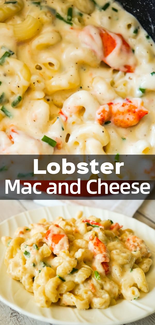 Lobster Mac and Cheese is a delicious seafood pasta recipe made with chunks of precooked lobster, mozzarella, cheddar and Swiss cheese.