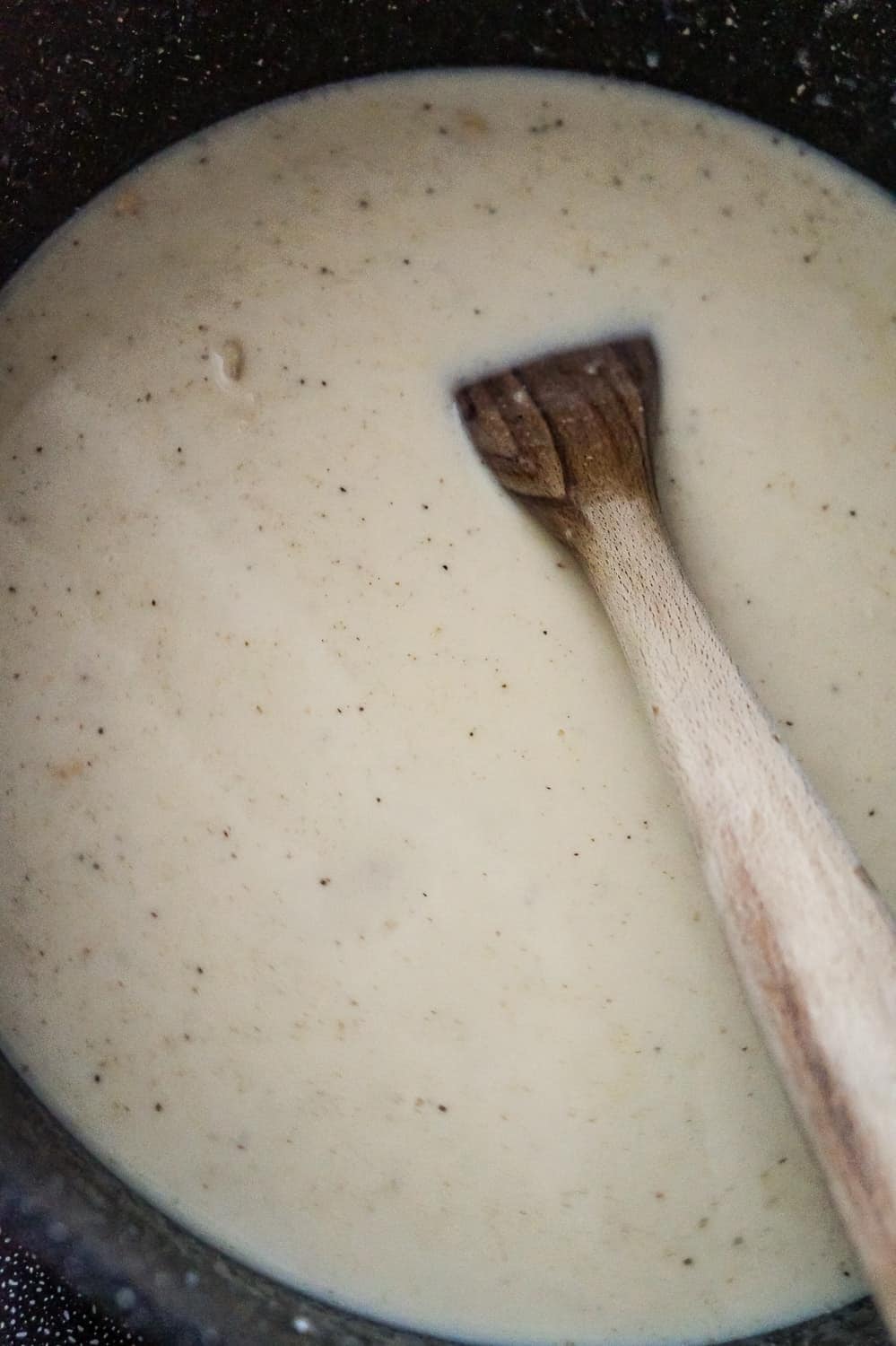 creamy turkey soup in a large pot