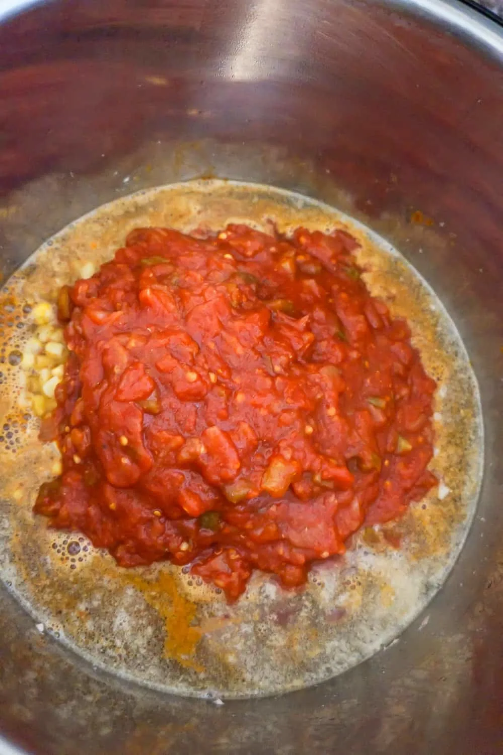 salsa on top of ground turkey chili