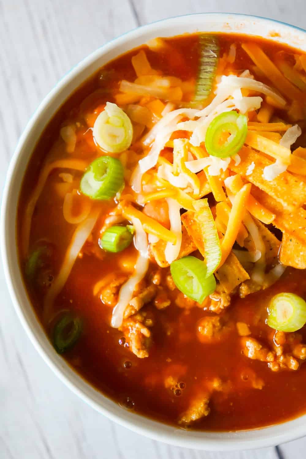 Instant Pot Turkey Chili is an easy pressure cooker chili recipe using ground turkey, chunky salsa, chili sauce, mixed beans and taco seasoning.