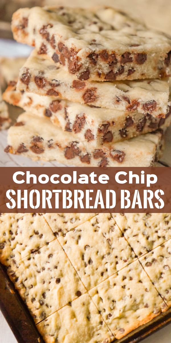 Chocolate Chip Shortbread Cookie Bars are an easy cookie bar recipe perfect for Christmas or any other occasion.