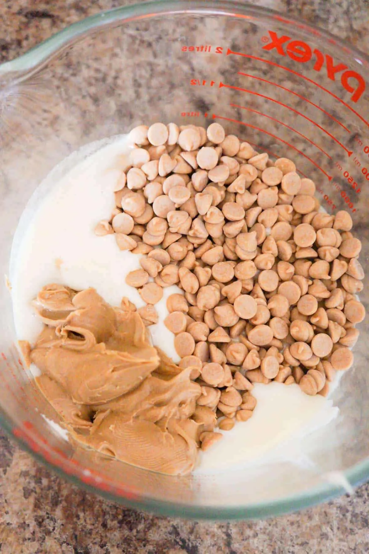 peanut butter fudge ingredients after microwaving
