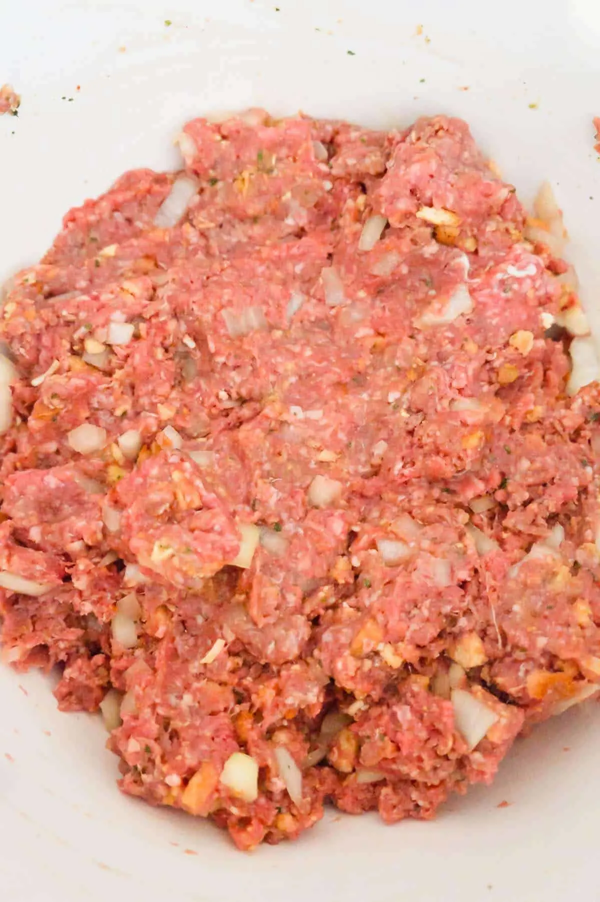 meatloaf mixture in a mixing bowl