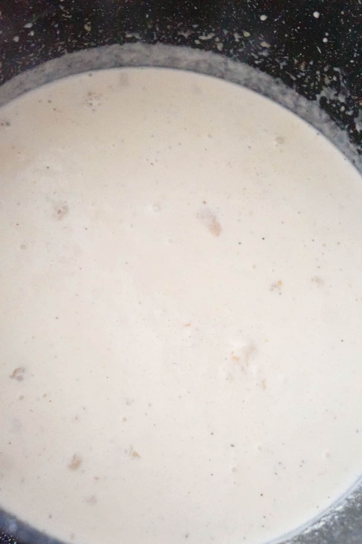 heavy cream in a large pot