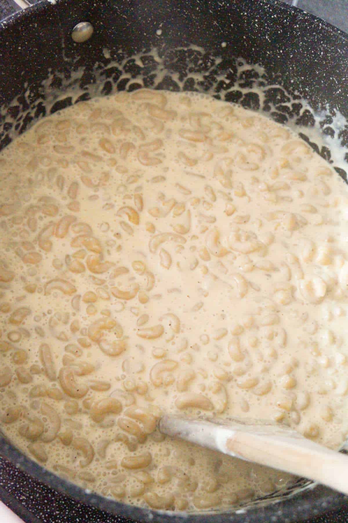 creamy macaroni in a large pot