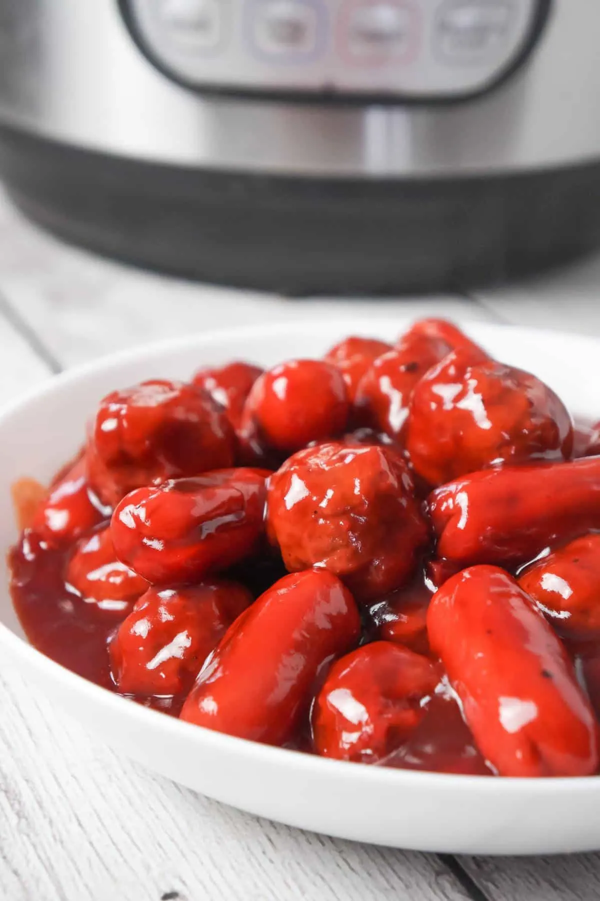 Instant Pot Cherry BBQ Meatballs and Cocktail Wieners THIS IS NOT