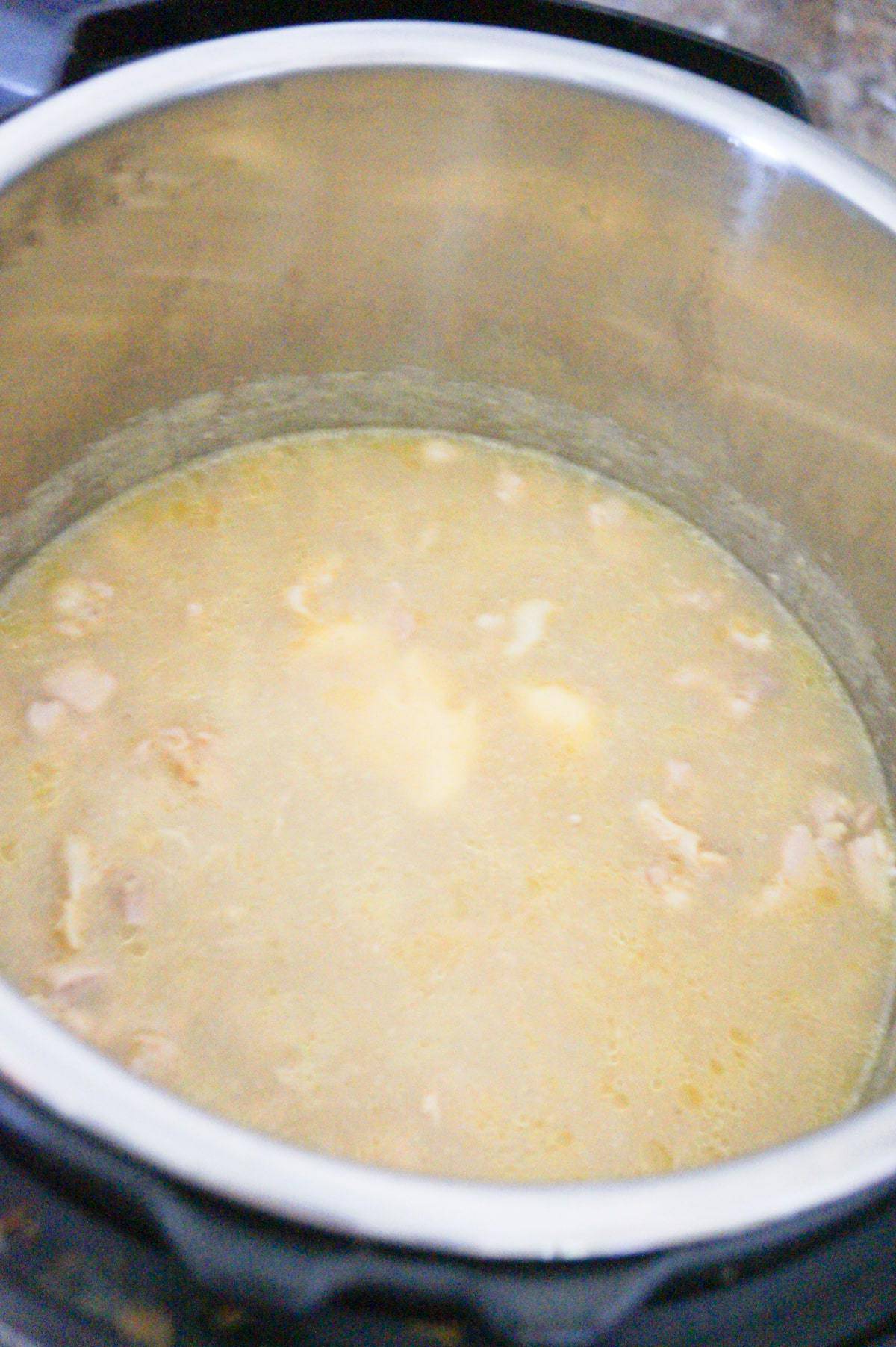 creamy chicken soup in an Instant Pot