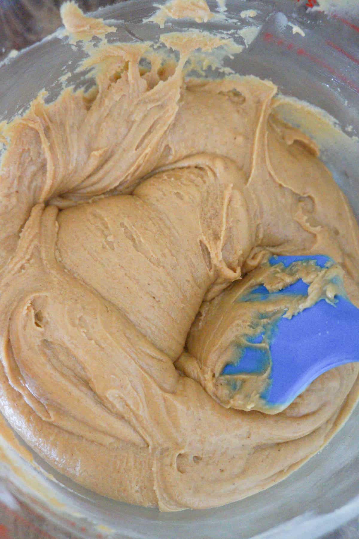 creamy peanut butter mixture in a bowl