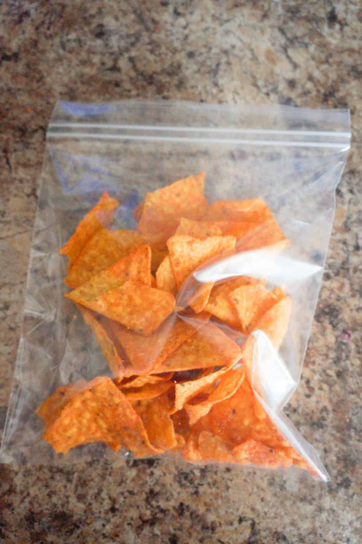 Doritos in a Ziploc bag