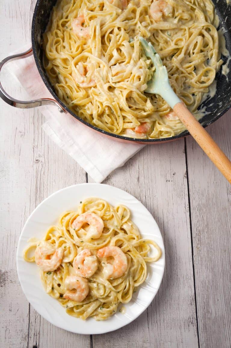 Fettuccine Alfredo with Shrimp - THIS IS NOT DIET FOOD
