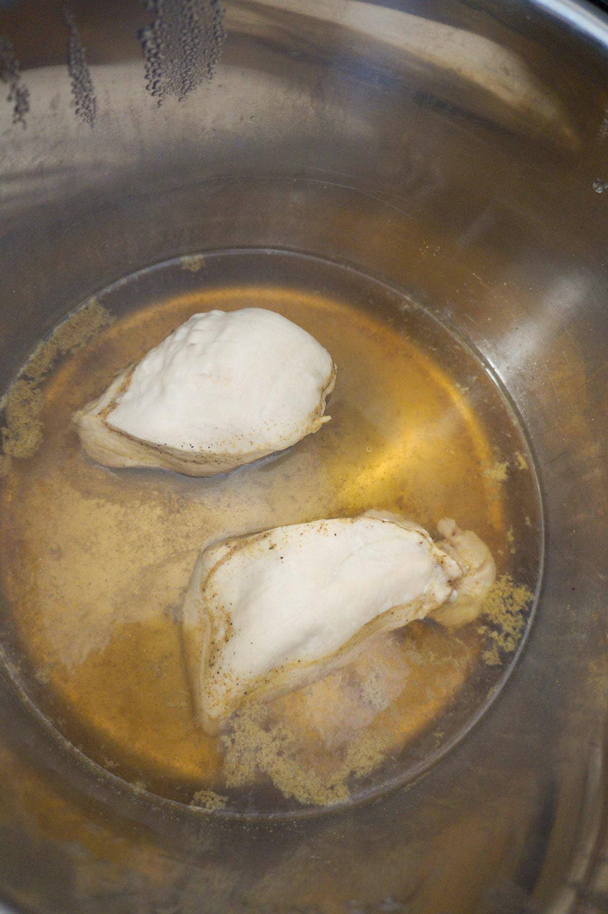 cooked chicken breasts in an instant Pot