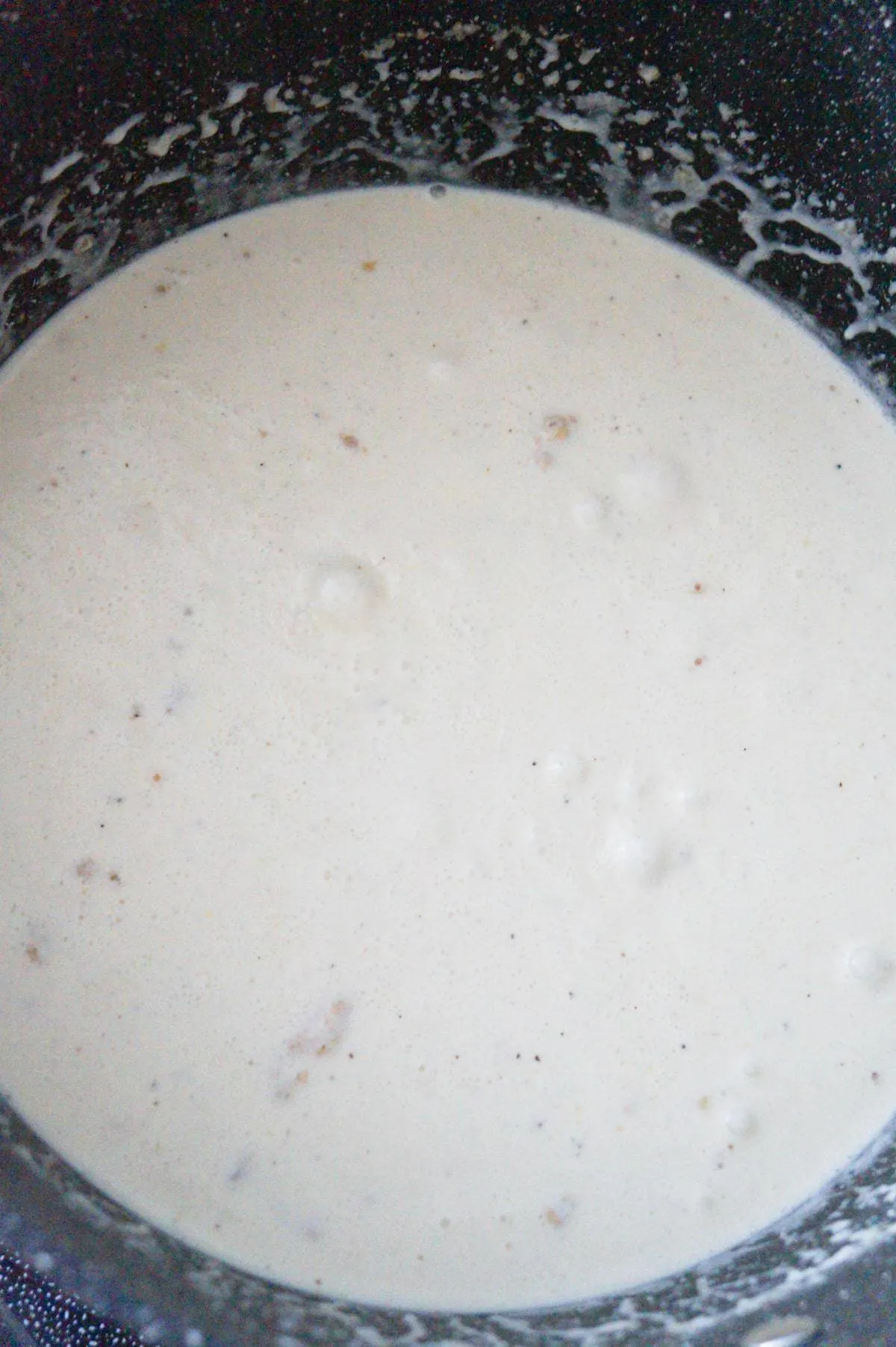 creamy sauce in a large pot