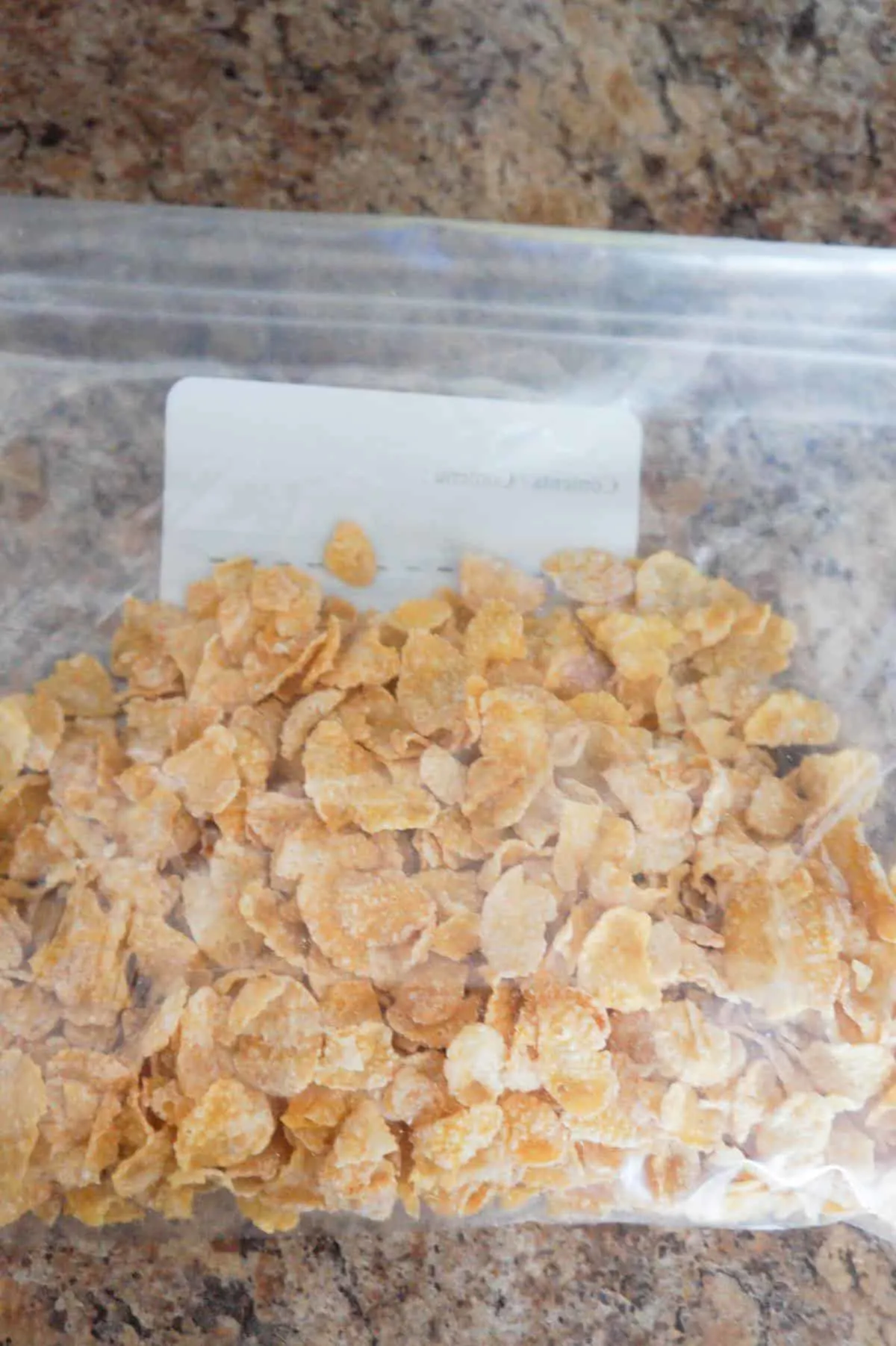 Frosted Flakes in a Ziploc bag