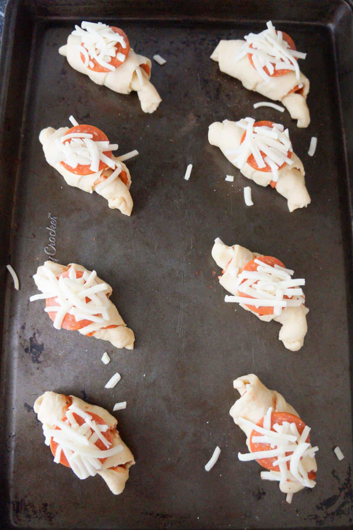 pizza crescent rolls before baking