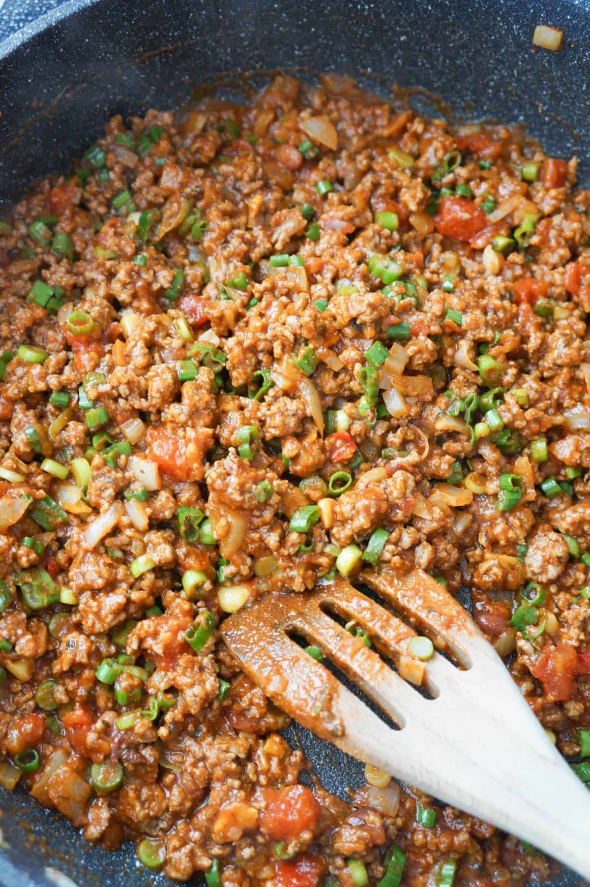 taco ground beef mixture in a saute pan
