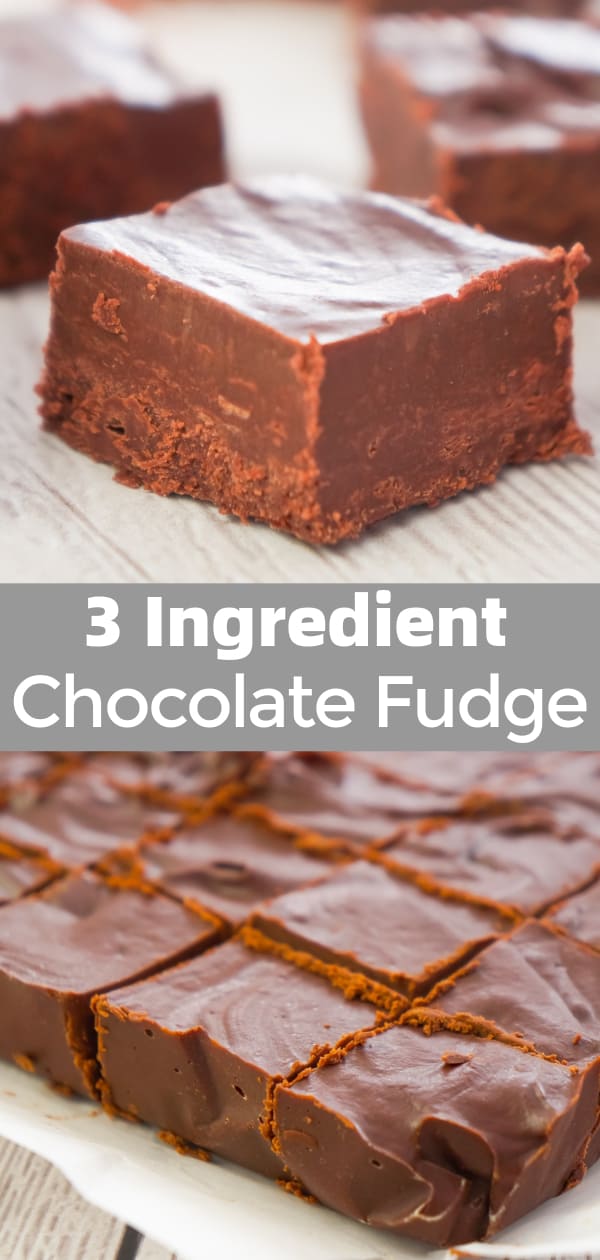 Easy Chocolate Fudge is a simple microwave fudge recipe using semi-sweet chocolate chips and chocolate frosting.