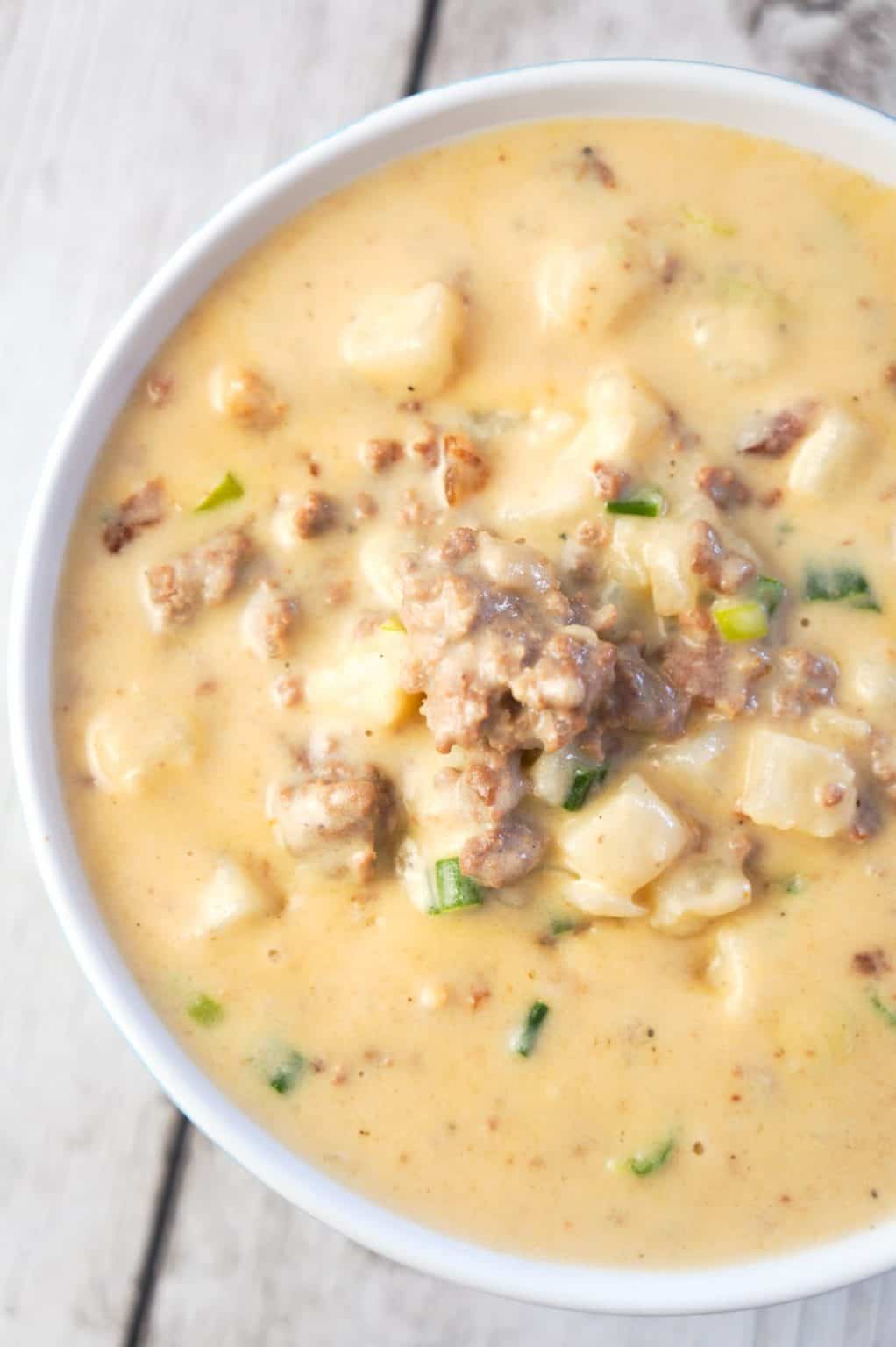 Instant Pot Bacon Cheeseburger Soup with Potatoes THIS IS NOT DIET FOOD