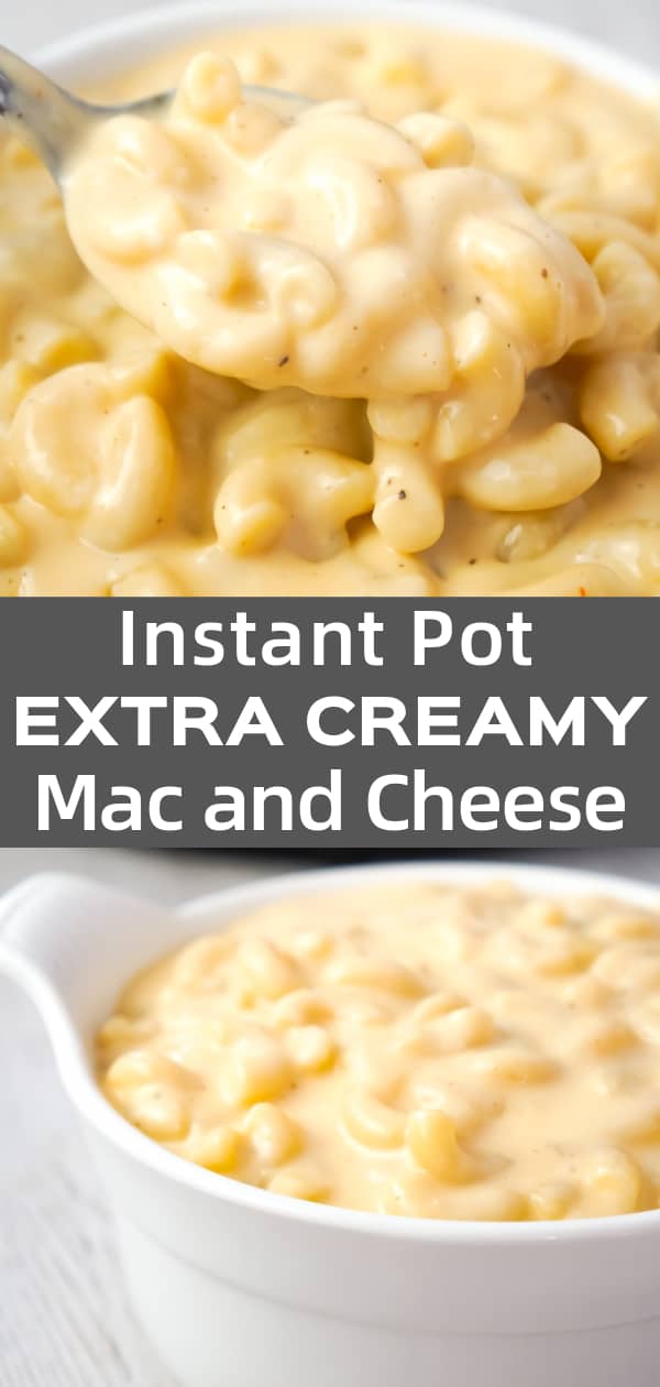 Instant Pot Extra Creamy Mac and Cheese is a simple and delicious pressure cooker pasta recipe made with cheddar cheese soup, heavy cream, mozzarella and cheddar cheese.