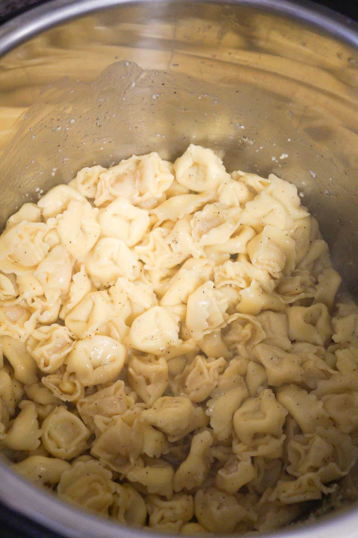 cooked tortellini in an Instant Pot