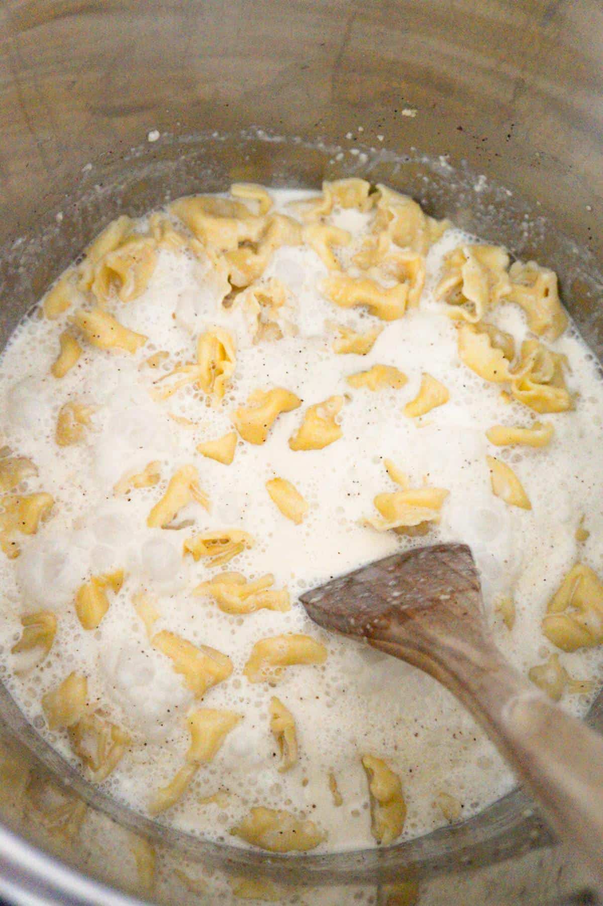 heavy cream and tortellini in an Instant Pot
