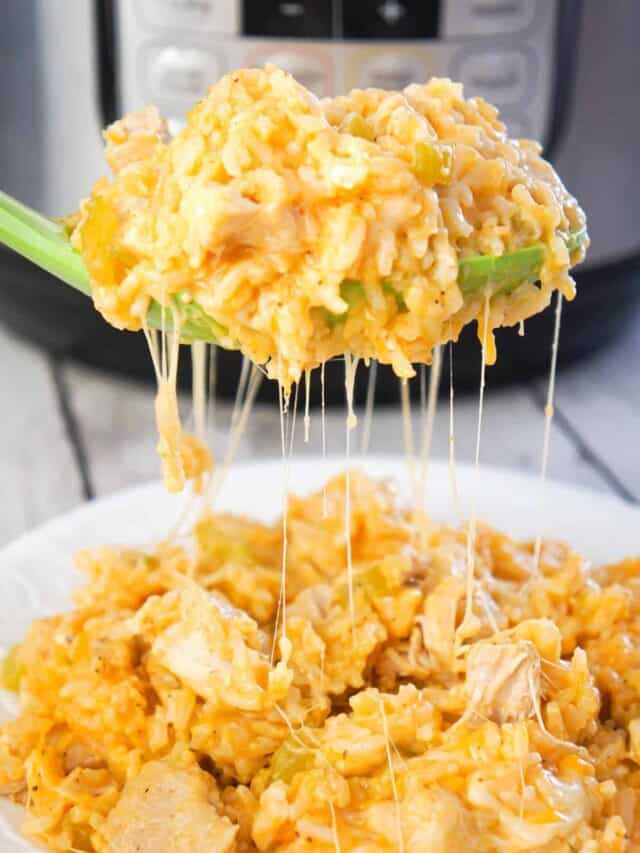 How to Make Instant Pot Cheesy Buffalo Chicken and Rice