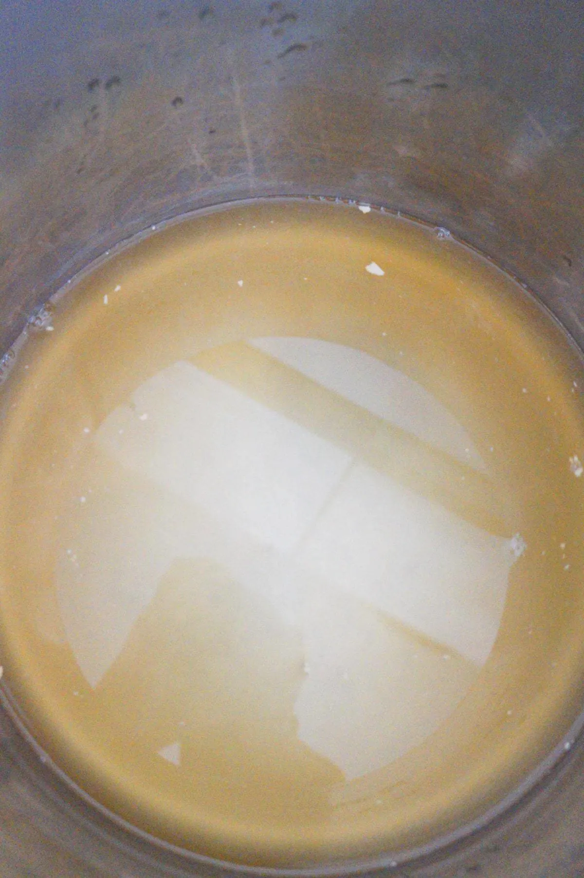 chicken broth and water in an Instant Pot