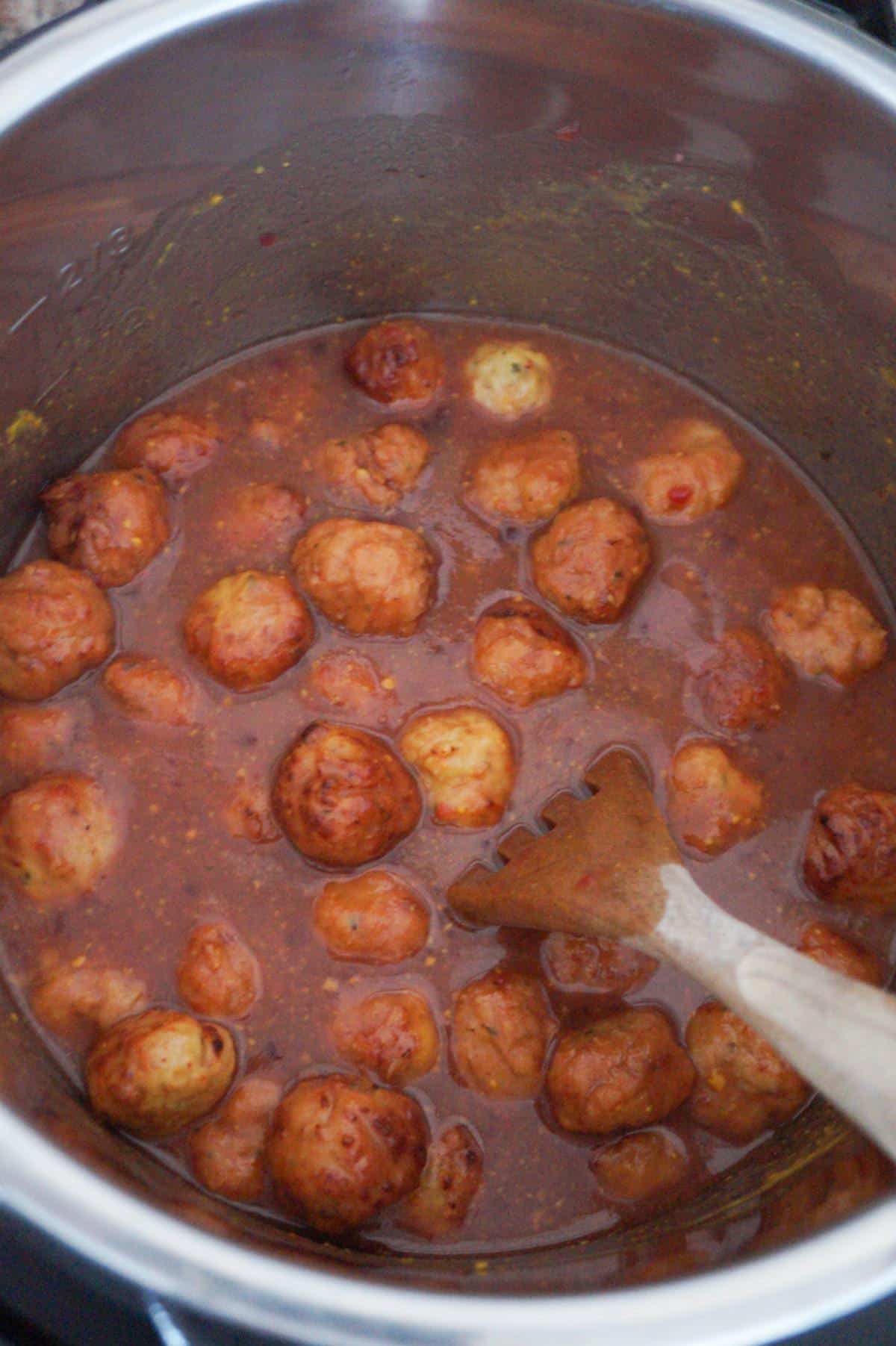 cranberry meatballs in an Instant Pot