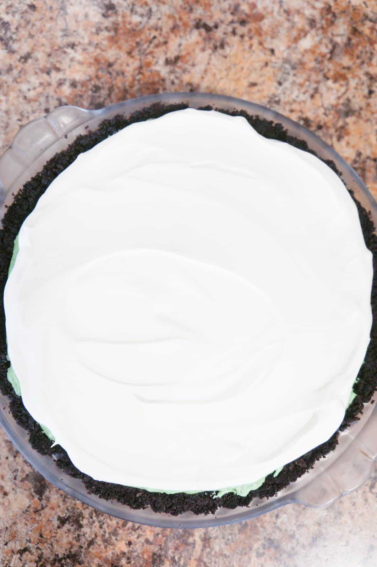cool whip on top of mint oreo pie