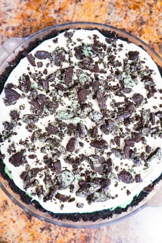 no bake mint oreo pudding pie