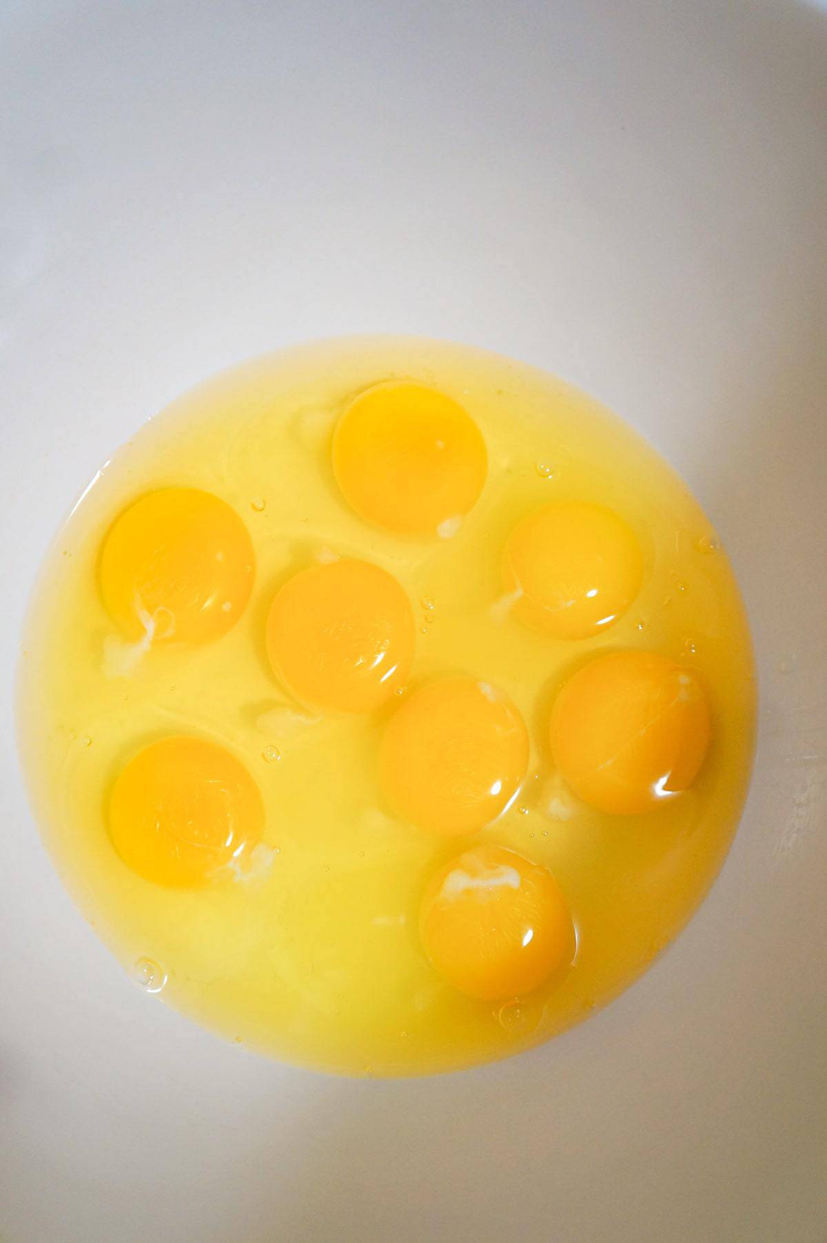 eggs in a mixing bowl