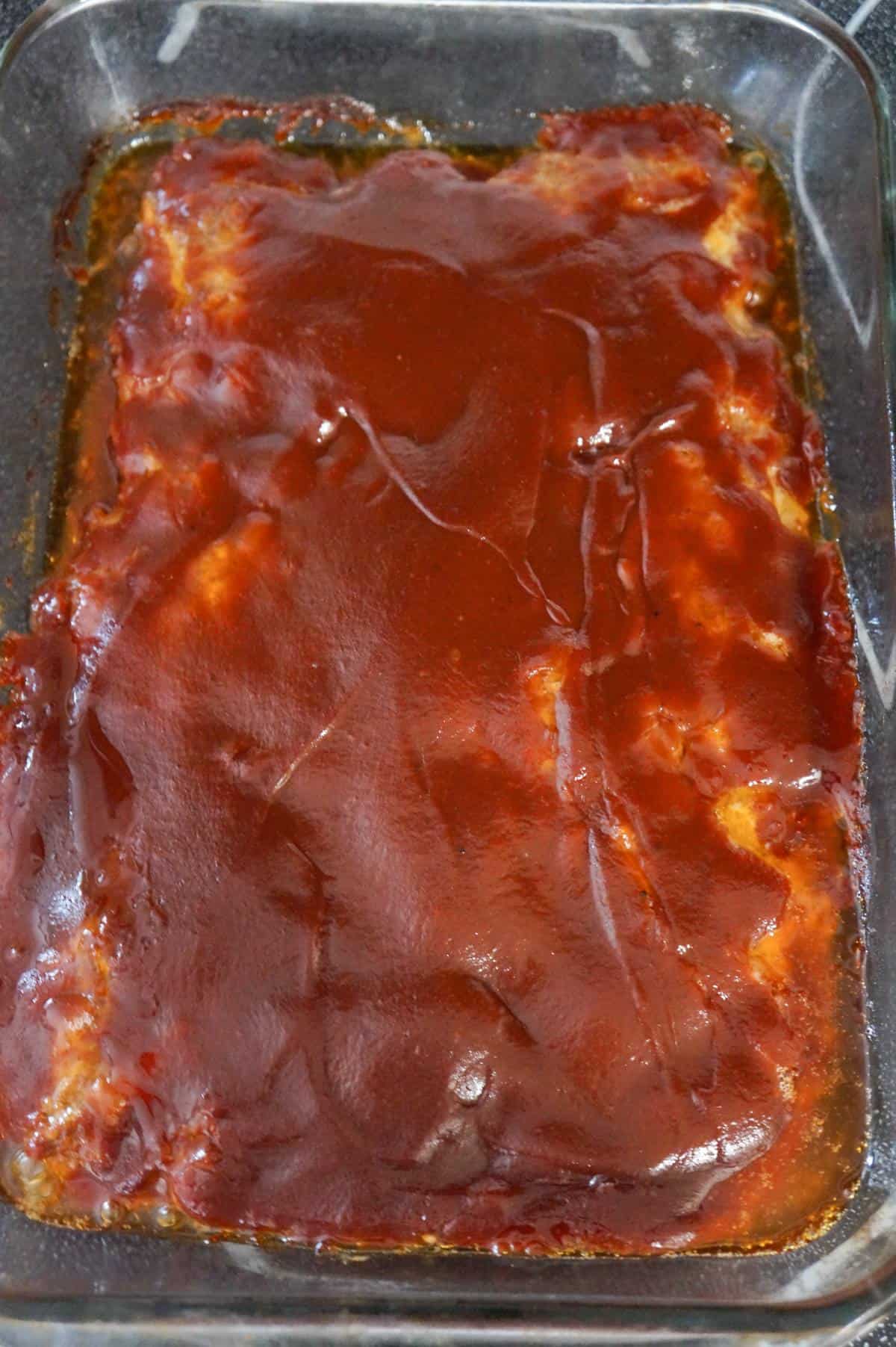 meatloaf in a baking dish
