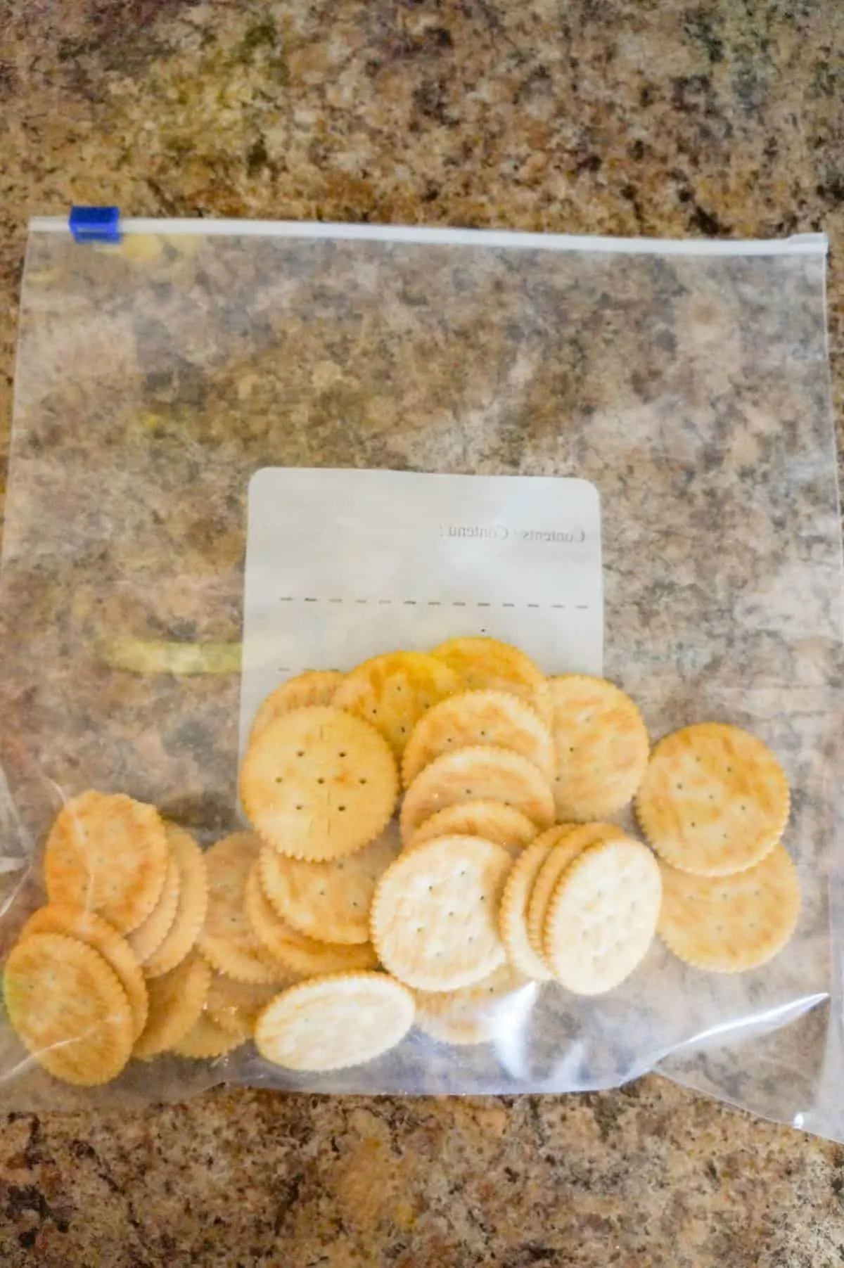 Ritz crackers in a Ziploc bag