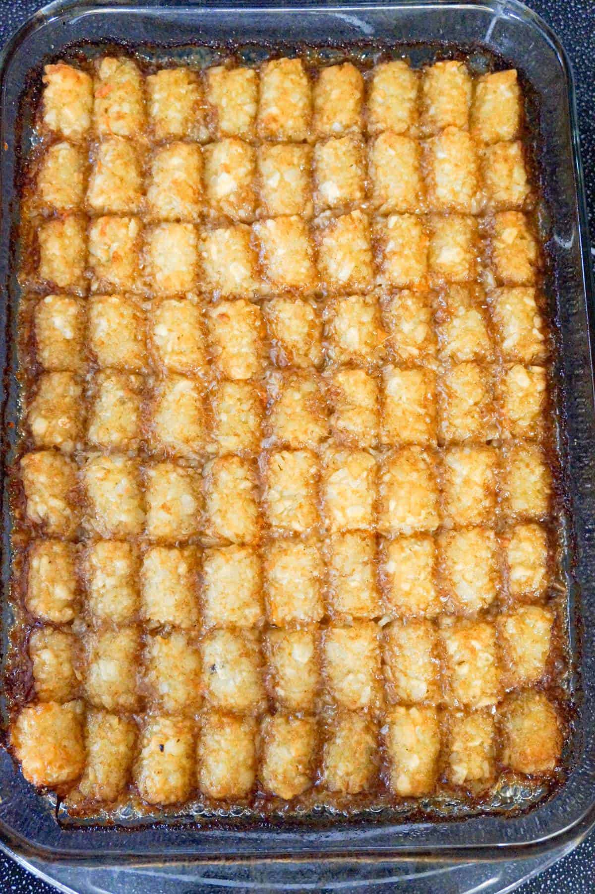 tater tot casserole after baking