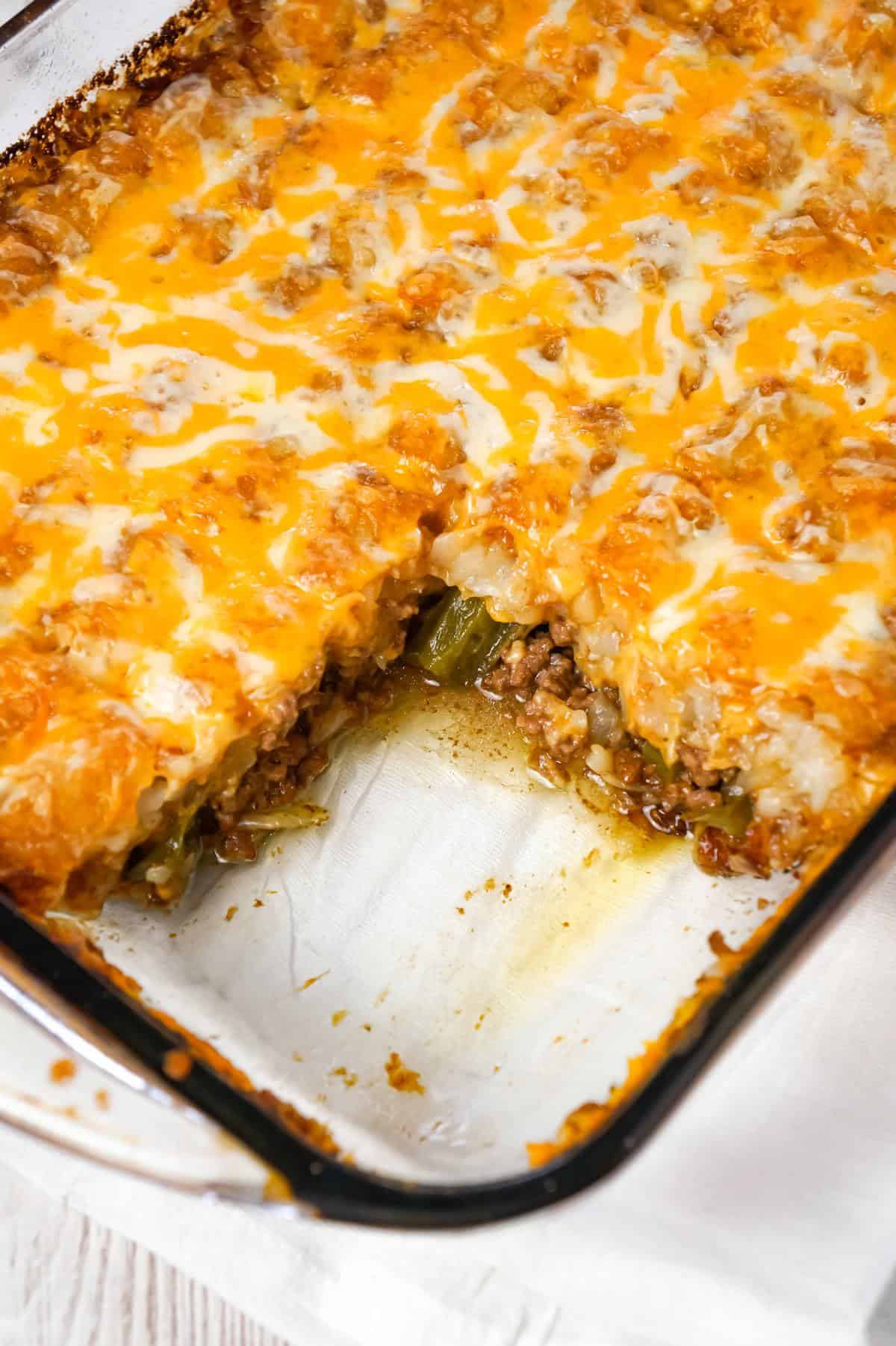 Philly Cheese Steak Tater Tot Casserole - This is Not Diet Food