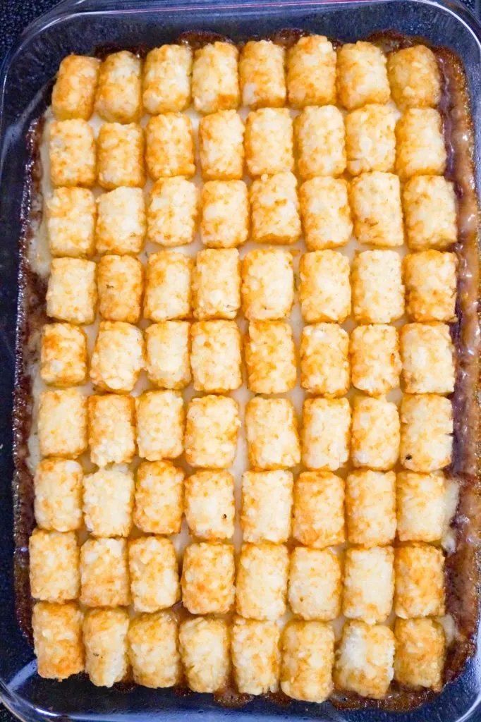 tater tot casserole after baking