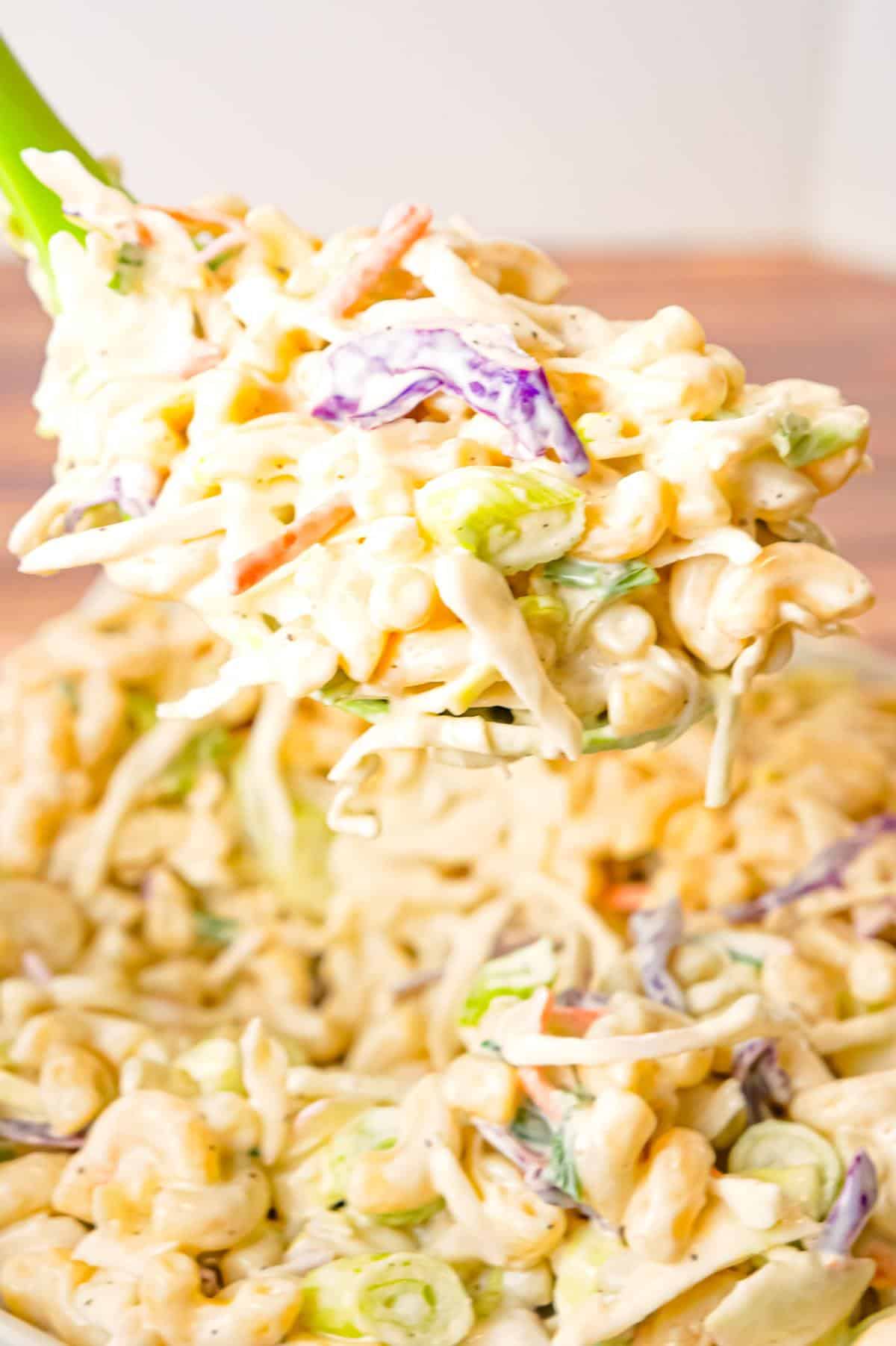 Coleslaw Macaroni Salad is a simple cold side dish recipe perfect for summer barbecues and potlucks.