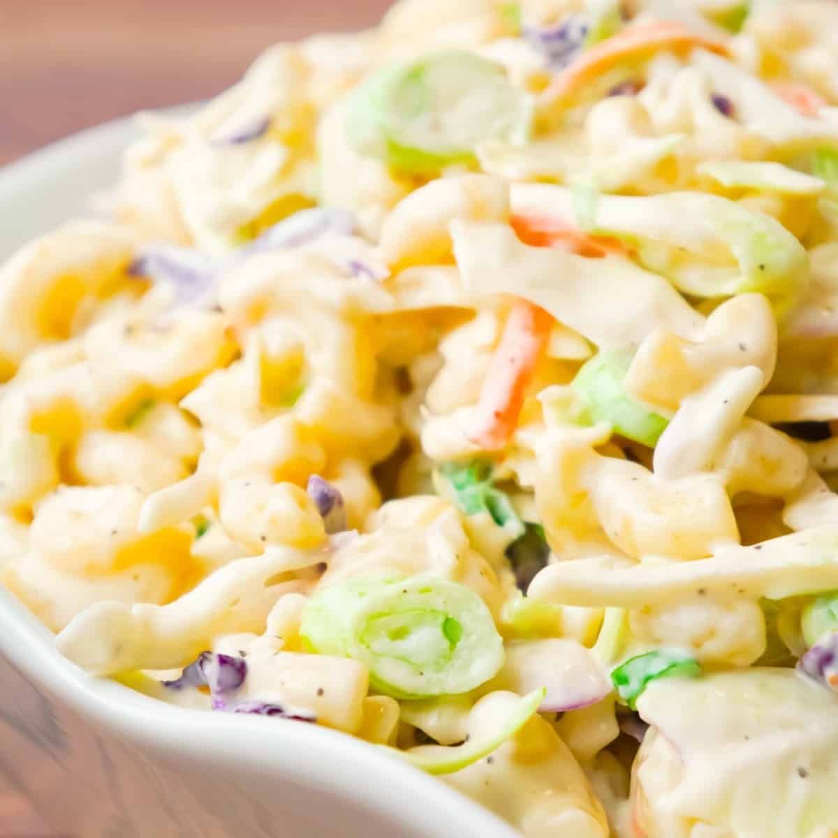 Coleslaw Macaroni Salad is a simple cold side dish recipe perfect for summer barbecues and potlucks.