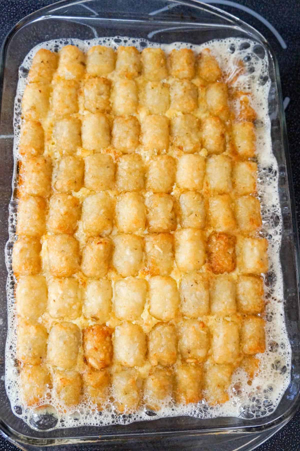 tater tot casserole after baking