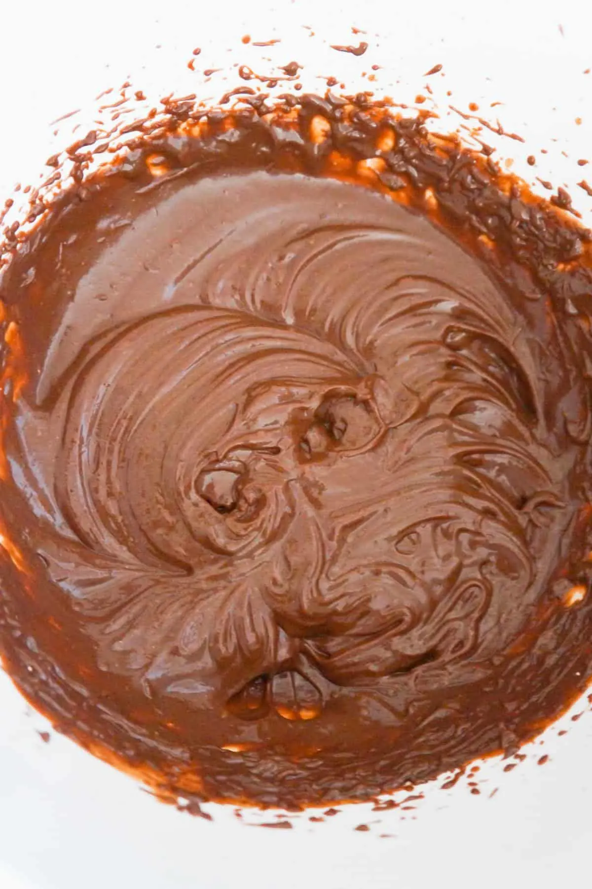 chocolate pudding in a mixing bowl