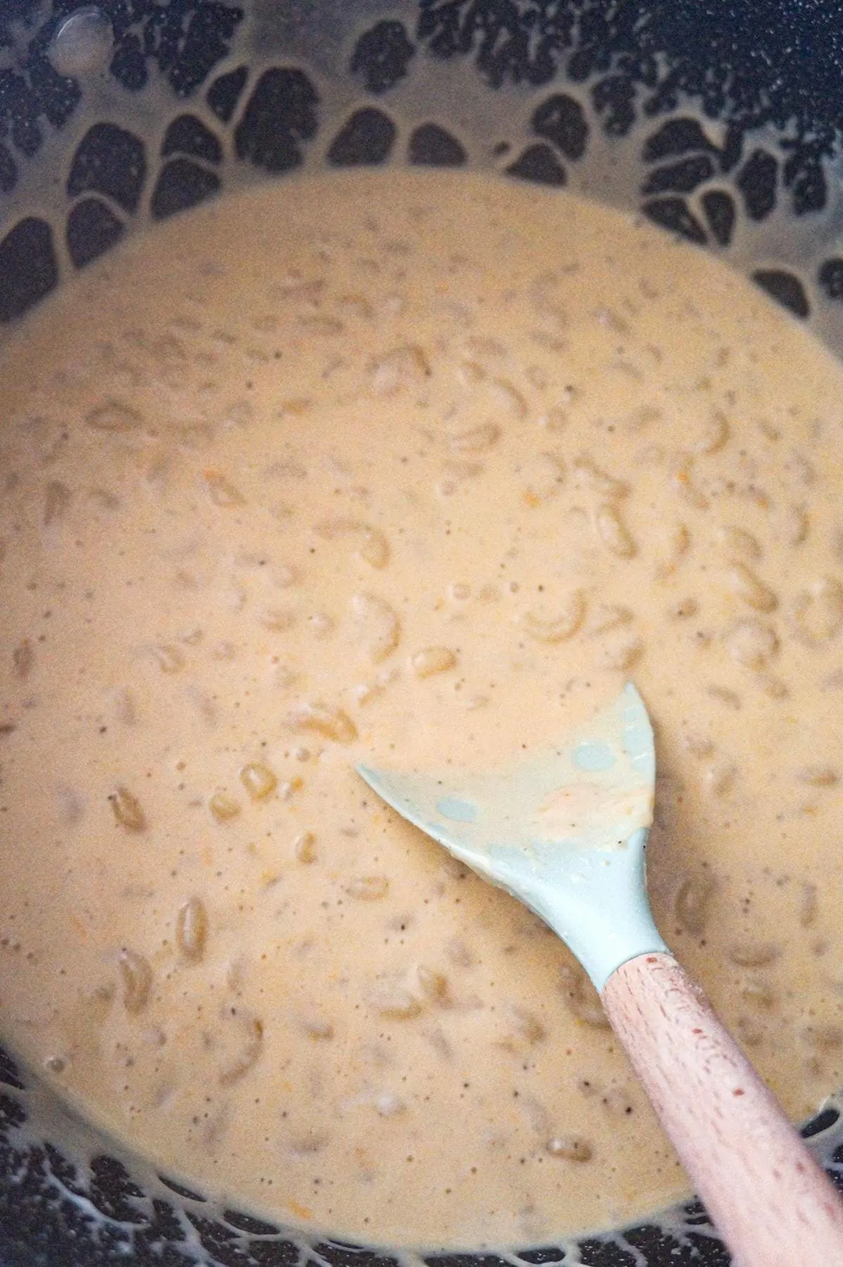 creamy mac and cheese in a large pot