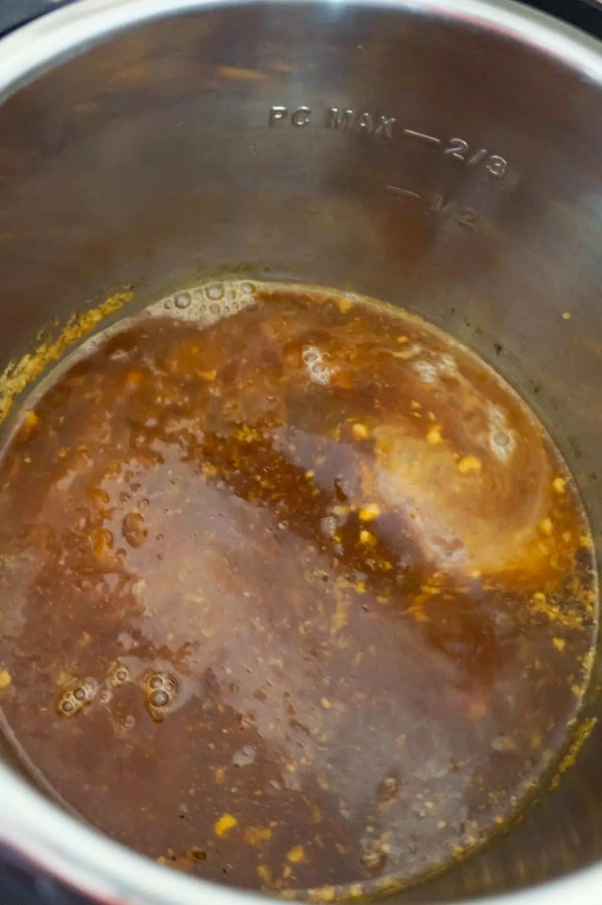 honey garlic sauce with cornstarch in an Instant Pot