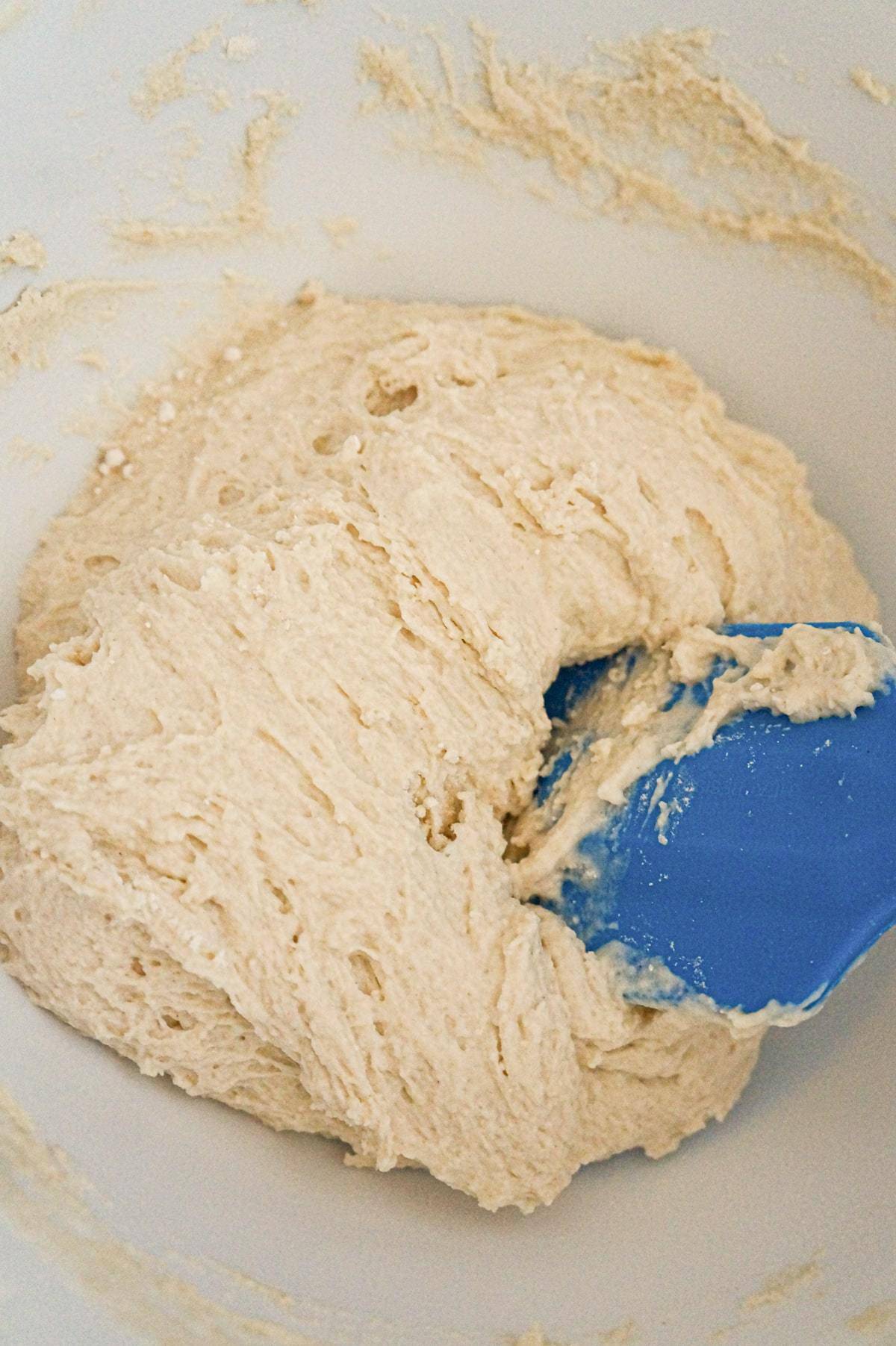 Bisquick dough in a mixing bowl