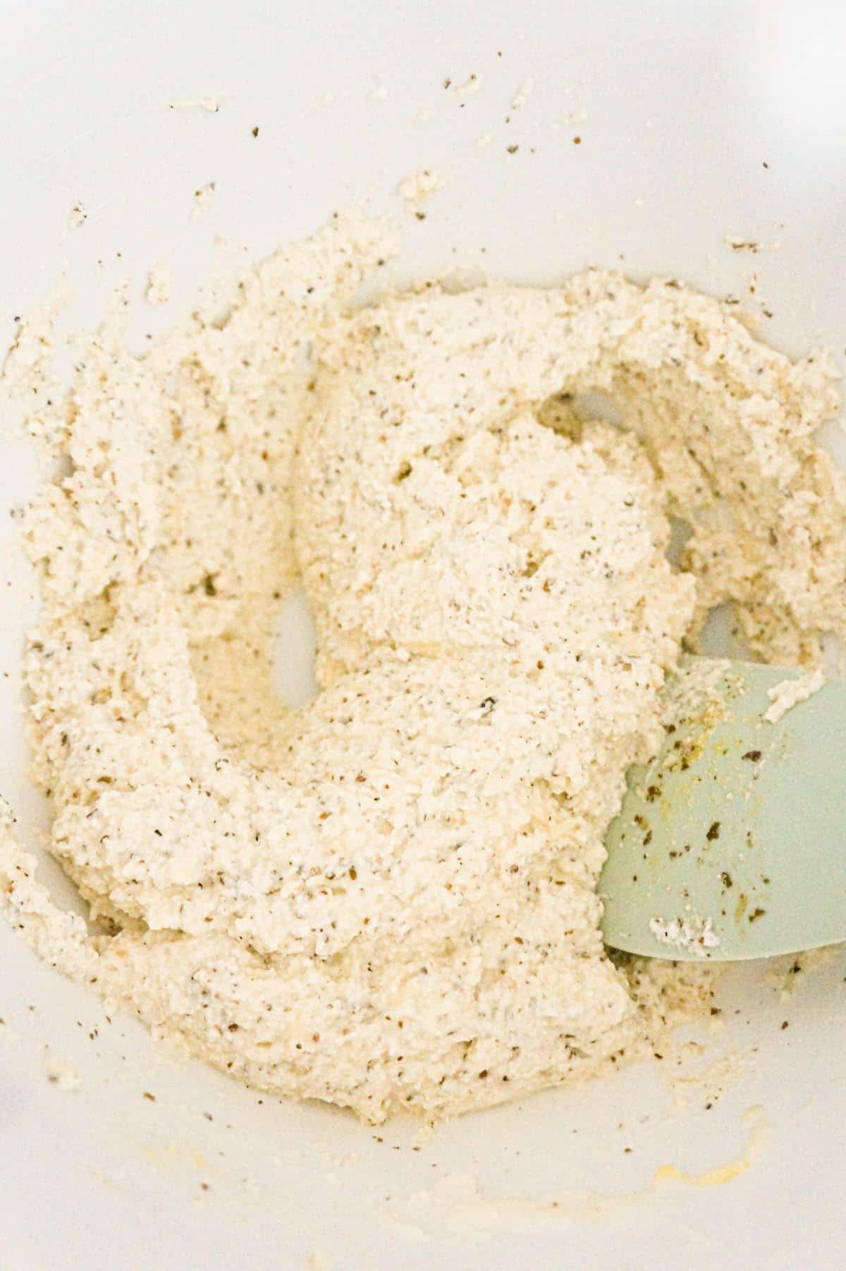 ricotta mixture in a mixing bowl