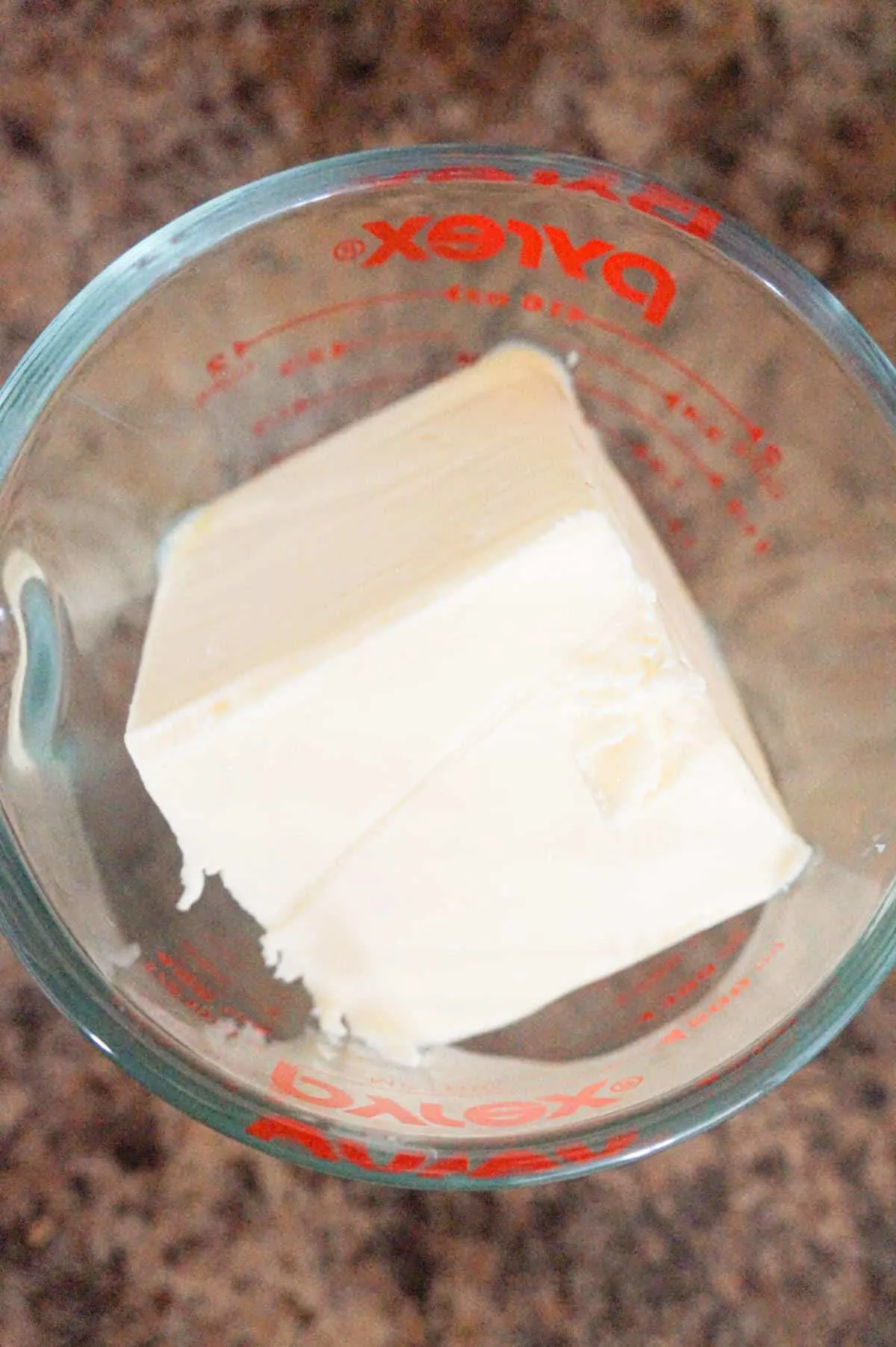 butter in a glass measuring cup