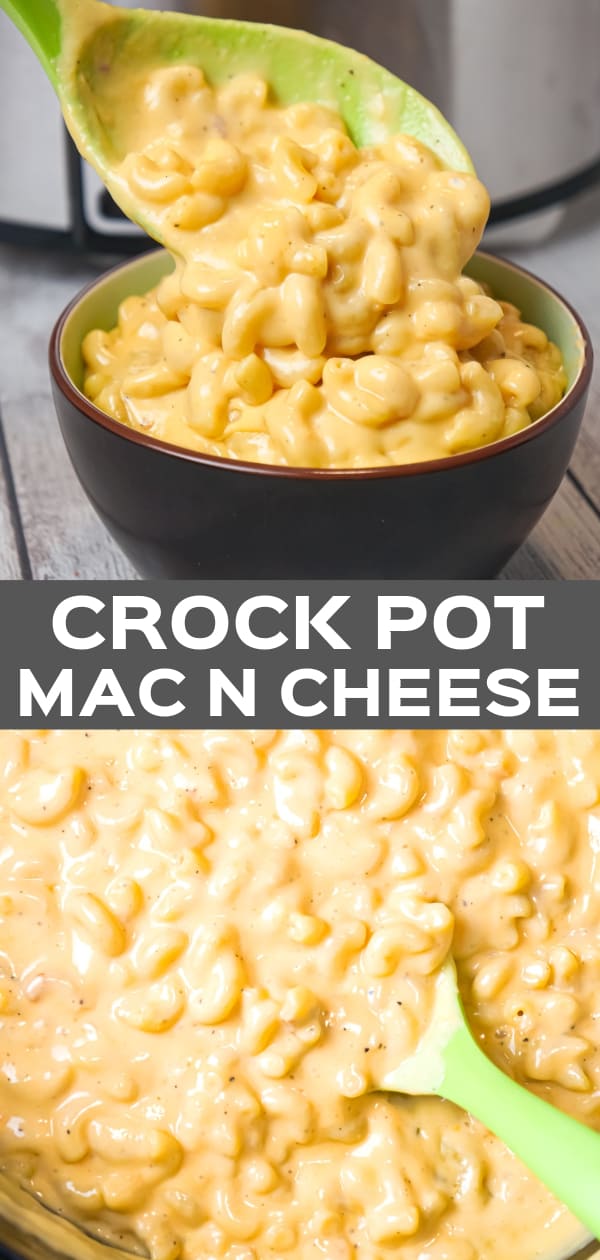 Crock Pot Mac and Cheese is an easy macaroni and cheese recipe made with condensed cheddar cheese soup, heavy cream and shredded mozzarella and cheddar cheese.