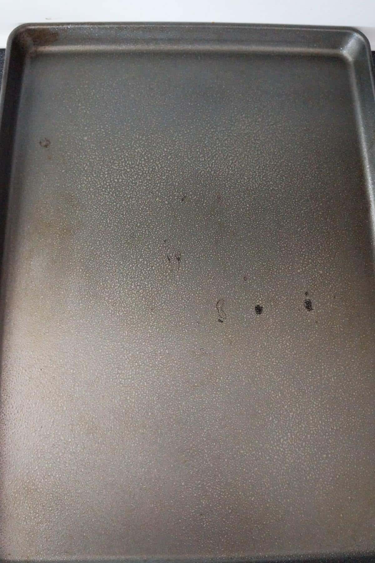 large baking sheet sprayed with cooking sheet