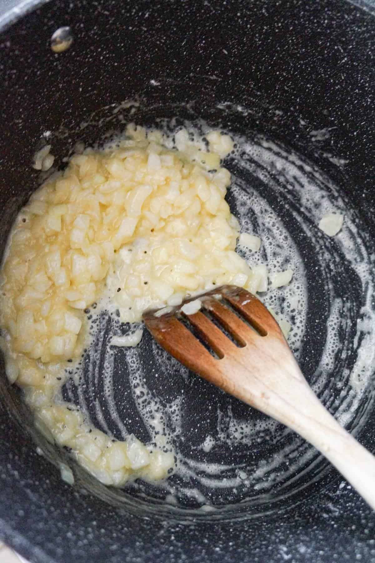 flour, melted butter and diced onion mixture in a large pot