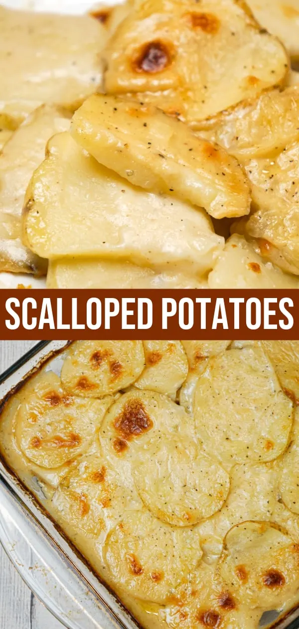 Scalloped Potatoes are a delicious side dish recipe made with thinly sliced potatoes layered with a creamy onion sauce and baked in the oven.
