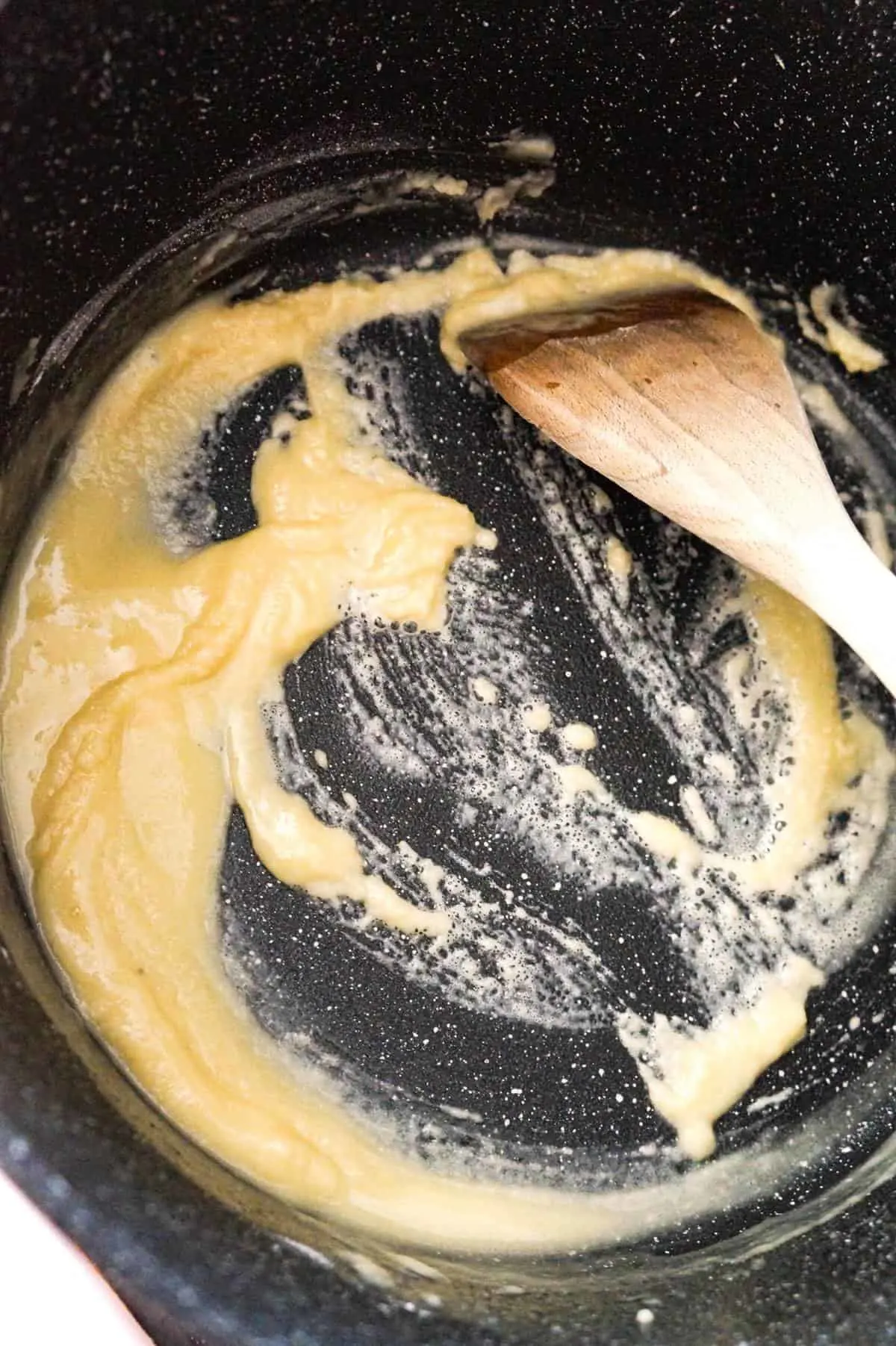 flour and butter mixture cooking in a large pot
